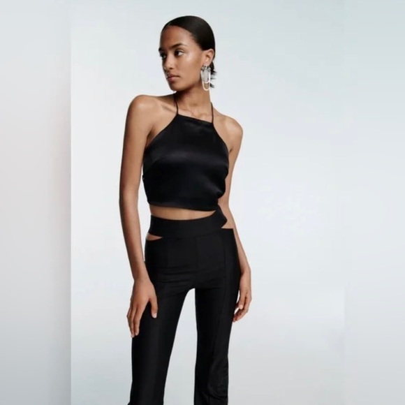 Zara Cut Out Flare Pants - Picture 4 of 5